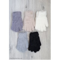 Подвійні підліткові ангорові рукавиці для дівчаток №5-21