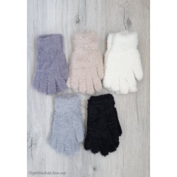 Подвійні підліткові ангорові рукавиці для дівчаток №5-21