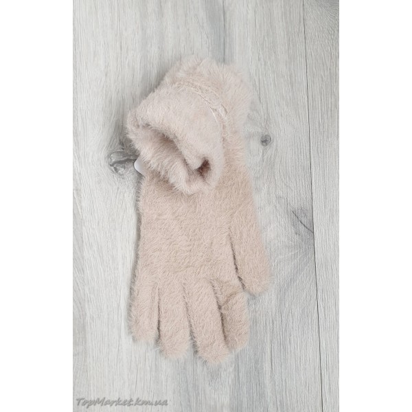 Жіночі ангорові рукавиці одинарні №5-66