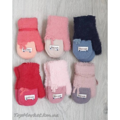 Ангорові рукавички на хутрі для дівчаток №7-35А, 1-3 роки Ангорові рукавички на хутрі для дівчаток №7-35А, 1-3 роки