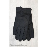 Чоловічі рукавиці з екошкіри на хутрі кролика - модель "класика"