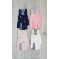 Одинарні рукавиці для дівчаток №8-004, 6-12 років