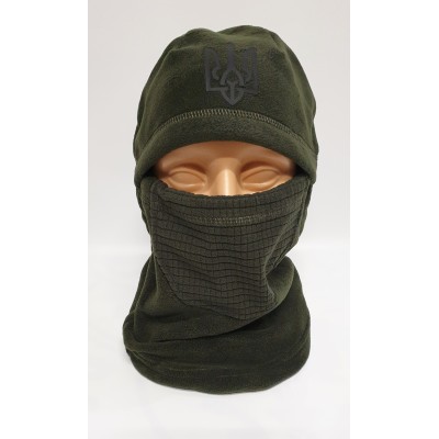 Балаклава флісова з гербом - хакі