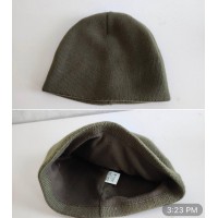В'язана шапка котілок на флісі - хакі В'язана шапка котілок на флісі - хакі