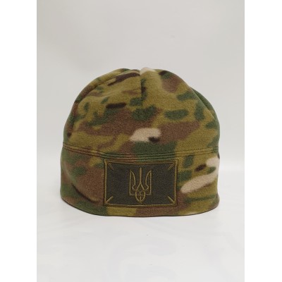 Флісова шапка з гербом і липучкою під шеврон - мультикам